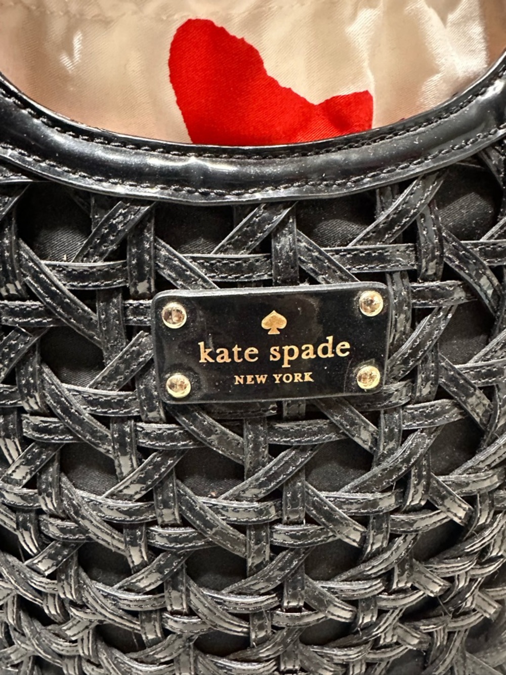 kate spade Black Woven Patent Leather Tote- WKA475284 - Picture 4 of 10